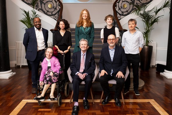 Melvyn Bragg and the In Our Time production team, past and present, with President of The British Academy, Professor Susan J. Smith